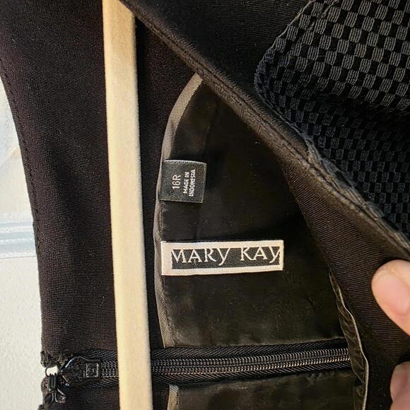 Mary Kay Black Textured Panel Cap Sleeve Dress Size 16R - Picture 2 of 9